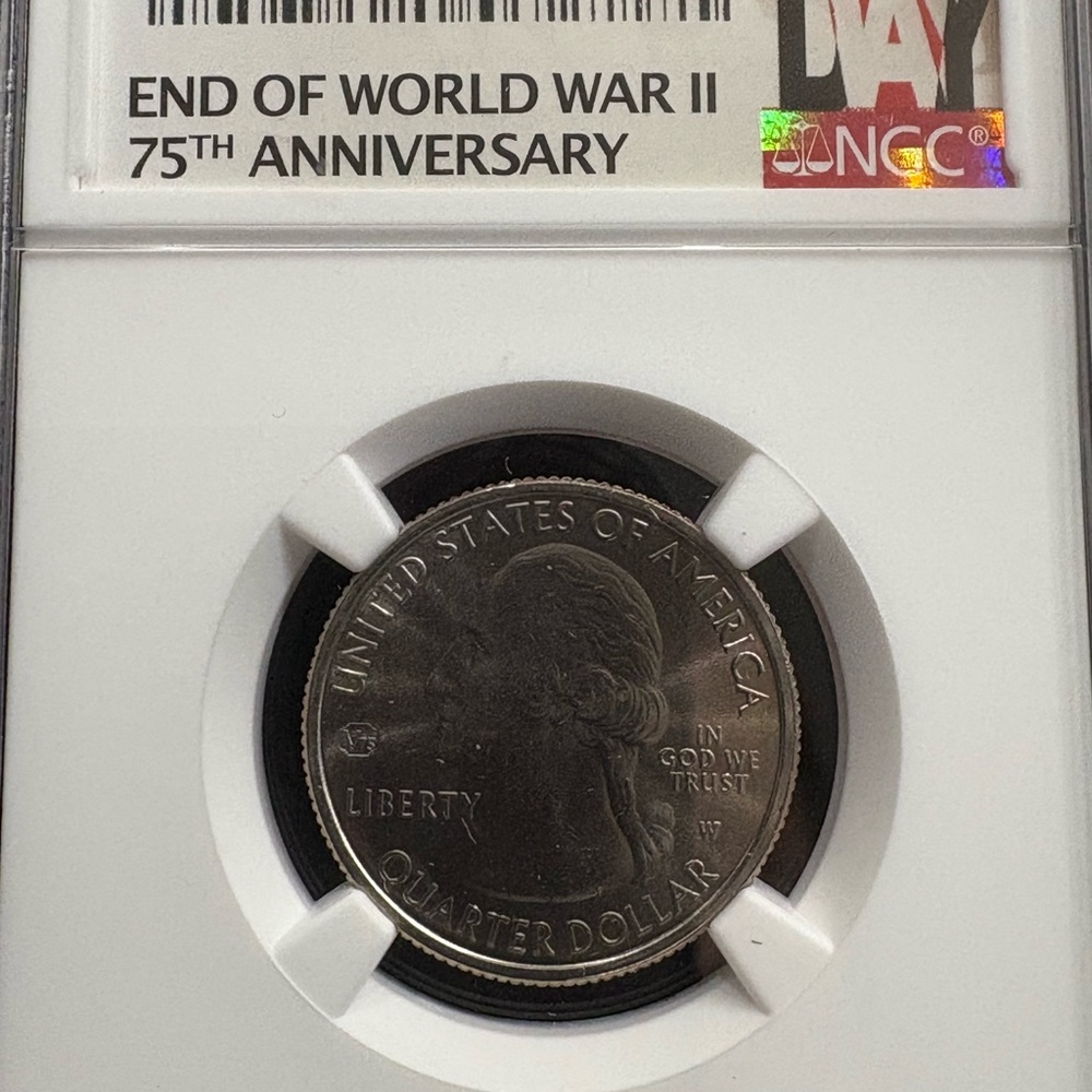 75th  WWII Quarter 2020 W MS65 NGC Covid Bat Coin ASP